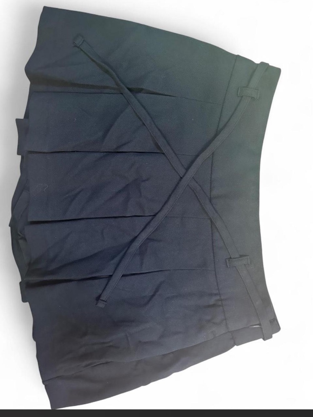 Hollister Navy Pleated Mini Skirt with Waist Tie Detail